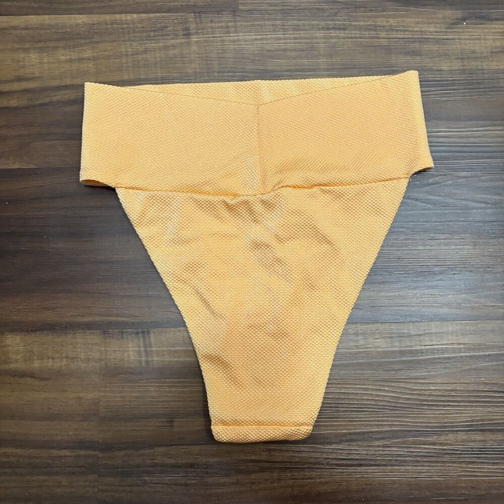 NWT Aerie Sz Medium 2PC Swim Set Orange V Wire Bra High Waisted Bottoms Bikini - Picture 6 of 10